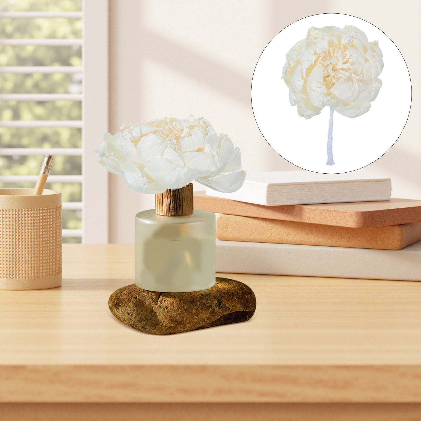 Home Fragrance Oil - Peony Head Fragrance Diffuser 12Cm Faux