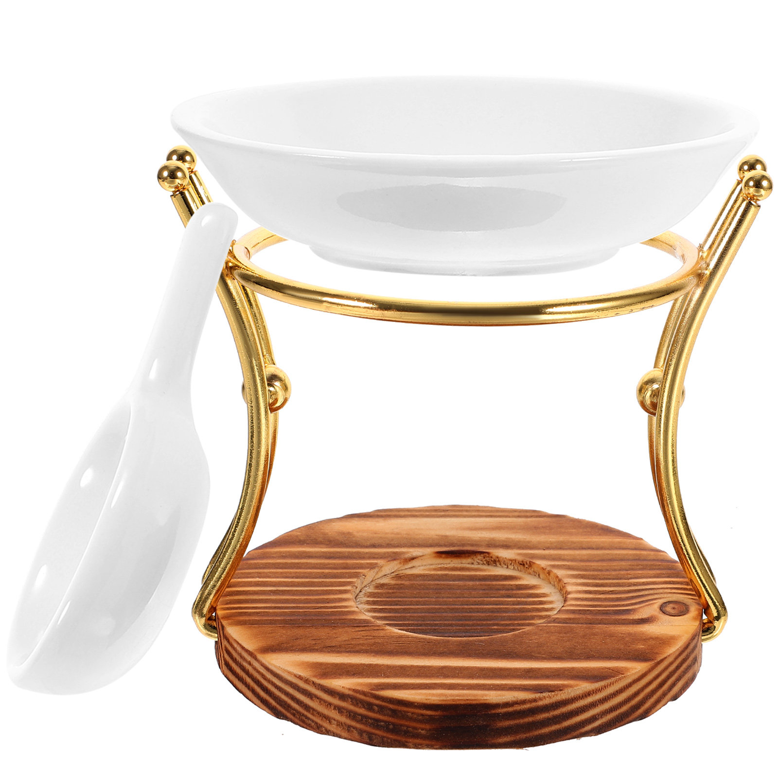 1Set Wooden Ceramic Iron Aroma - Ceramic Oil Burner 评论和价格